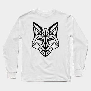 Geometric Fox - Modern Wildlife T-Shirt Design Long Sleeve T-Shirt